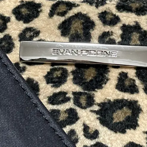 Evan Picone Cream Black Tan Leopard Velvet Shoulder Purse