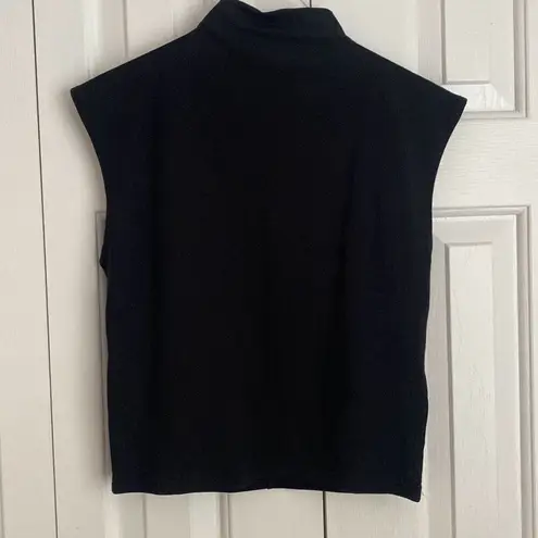 Madewell  Funnelneck Cropped Muscle Tee Black Size M NWT