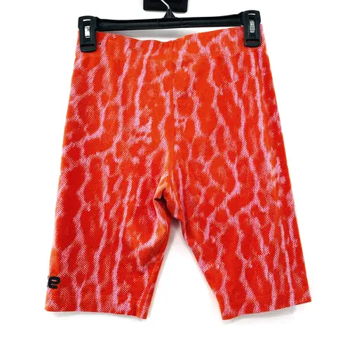 Nike  Bike Shorts Team Orange Animal Print Sz Small Logo Swoosh Sportswear Womens