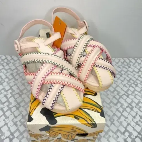 Farm Rio  Zigzag Stitch size 10 (EU 42) Fisherman Strappy Sandals In Nude/Cream