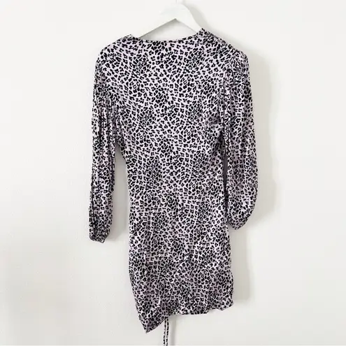 Maje Cinched Mini Dress Pink Leopard Animal Print Size 38 Medium