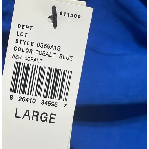 New Brannan Swing Dress Ruffle Hem Cobalt Blue Size L Large