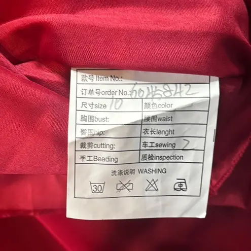 Red Chiffon Off the Shoulder Formal Bridesmaid Dress Corset Back Size 10 NWOT