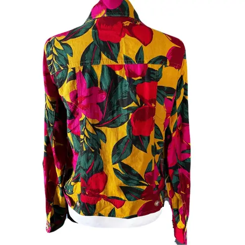 Tahari Floral Multicolor Linen Blend Jacket | EUC | Size Small
