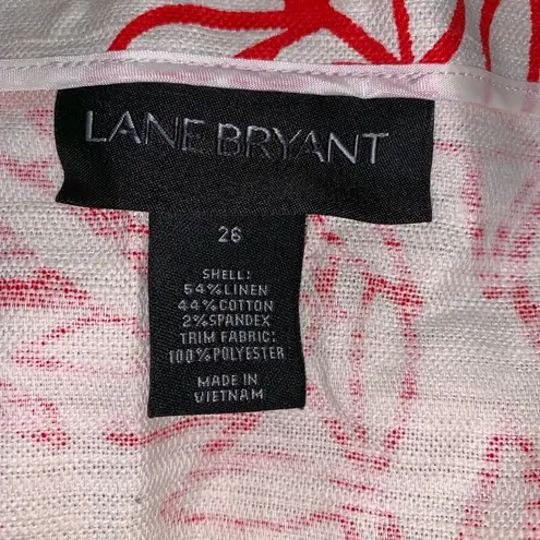 Lane Bryant  colorblock Pleated Skirt Leaf Print