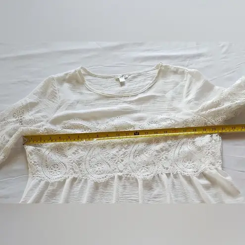 Spenses Women's White Bell 3/4 Sleeve Top Size Large Blouse