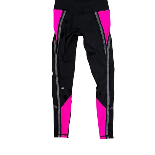 VSX Sport Knockout Tights Mid Rise Compression Mesh Reflective Pink Black XS