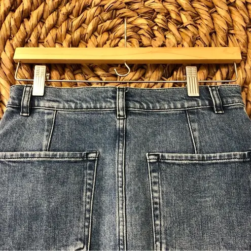 frame denim Claire Snap Front Denim Skirt