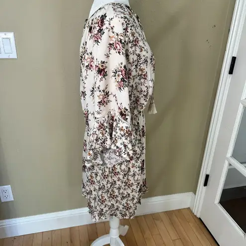 Lovestitch Mixed Print Ruffle Sleeve Floral Dress - Medium