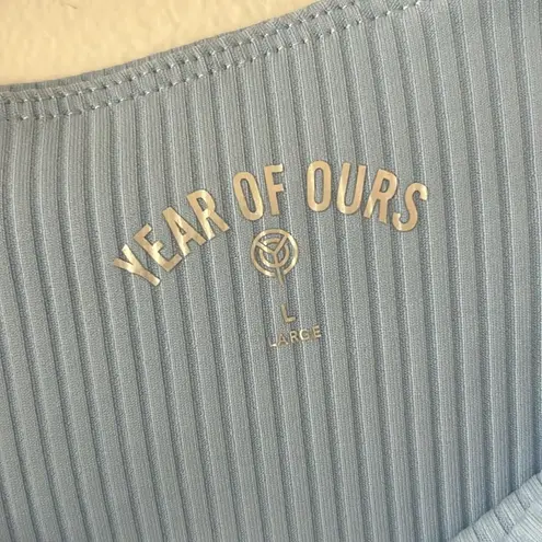 Year Of Ours Women's Baby Blue Ribbed Veronica Legging Size Large