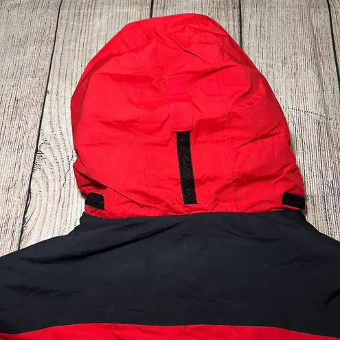 LL Bean Womens Red Black Insulated Ski Snowboard Jacket Parka Large Hooded 90s