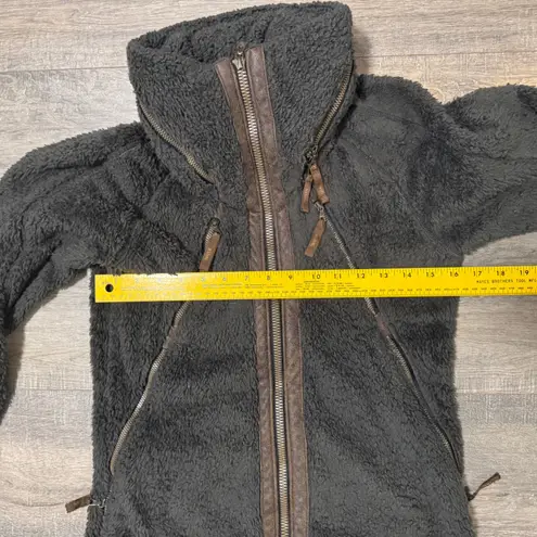 Kuhl Gray Green Flight Fleece Jacket Womens Sm Full Zip Stowable Hood Gorpcore