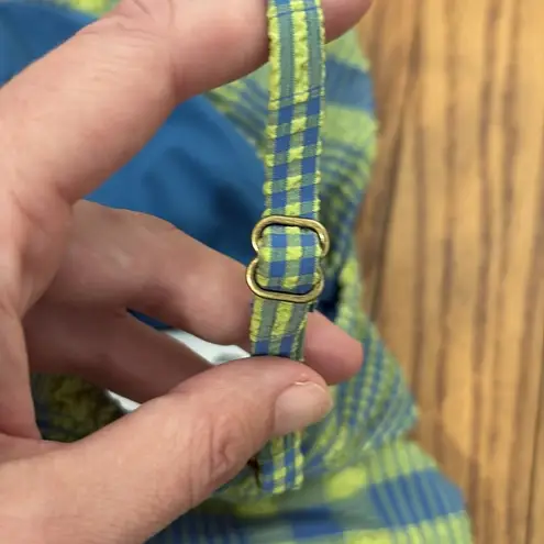 ANDIE The Lanikai One Piece Swimsuit green blue plaid size S NWT