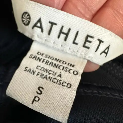 Athleta  Navy Delancey Skyline Tights Leggings Zipper Ankle Back Pockets Size S