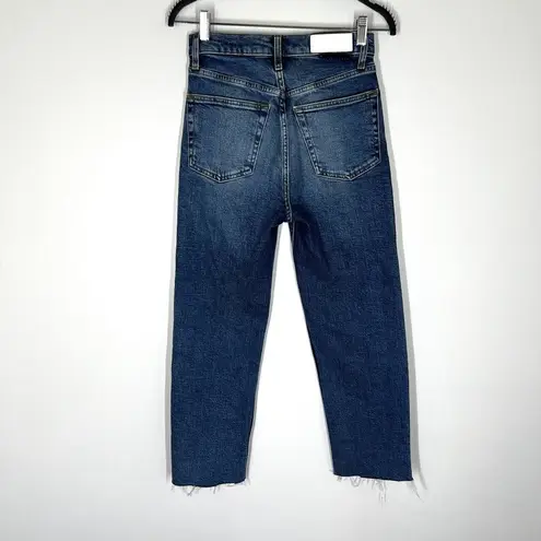 RE/DONE REDONE Sz 25 70s Ultra High Rise Stove Pipe Jeans Broken in Dark