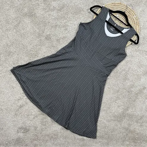prAna Women’s Amelie Dress A-Line Sleeveless V-Neck in Charcoal Parade Size M