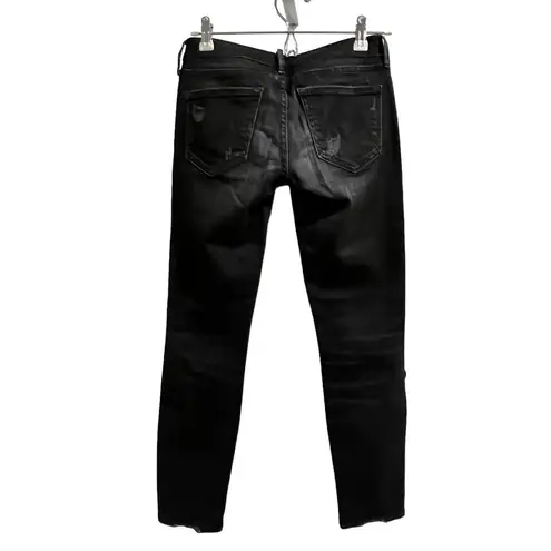 Mother The Looker Destroyed Ride Straight Ankle Black Jeans Women's Size 25