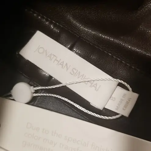 💕JONATHAN SIMKHAI💕 Mari Vegan Leather Tie Shorts Chocolate Dark Brown 8 NWT