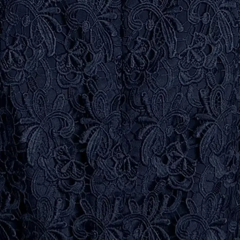 J Crew Dress Women 6 Navy Blue Guipure Lace Spaghetti Strap Scallop Edge Preppy