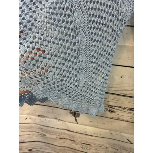 Karen Kane Women's Blue Crochet V-Neck Sweater XL