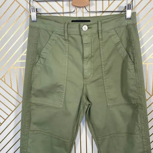 3x1  Simone Cropped Trousers in Light Moss Green