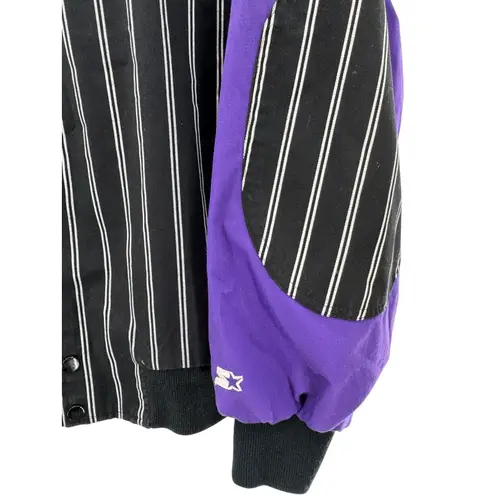 Starter Vintage Colorado Rockies Jacket XL Black Purple Pinstripe MLB Basebal