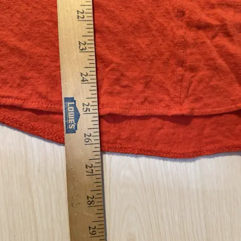 Tahari Womens 100% Linen Orange Blouse 2X Minimalist Quiet Luxury Fall Resort