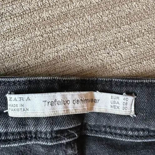 ZARA  trafaluc distressed black jeans 8