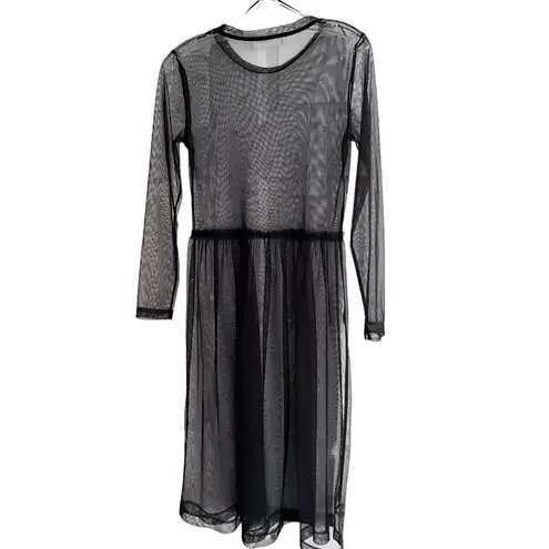 ZARA  Black Sheer Pearl Tulle Dress XS – Party, Edgy, Chic