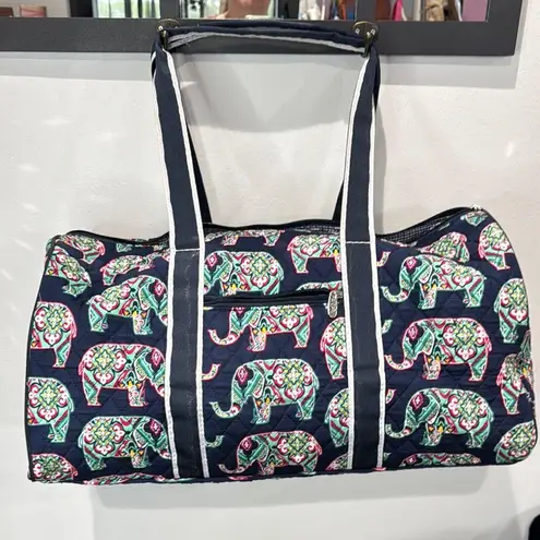 N. Gil Navy Quilted Elephant Boho Duffle Bag NWOT Blue