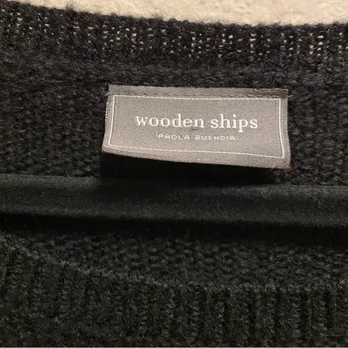 Wooden Ships  Black Heart Pullover Acrylic, Mohair, Wool Blend Sweater Size M/L