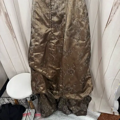 Gunne Sax Jessica McClintock Women’s 7 Black Metallic Gold Dress Gown