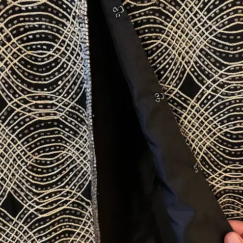 Laurence Kazar 100% Silk Sequin Beaded Evening Blazer Jacket Vintage Medium