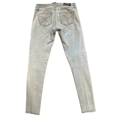 2BWYU Size 3 Gray Skinny Jeans X Embroidered Pockets Y2K Festival Denim Revival