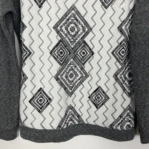 Vanity Boho Lace Gray Pullover Sweater Size M Size M