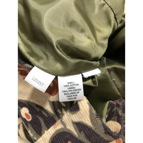 ATL Studio Brown Paisly 6 Jacket without Removable Faux Fur Trim Office Siren