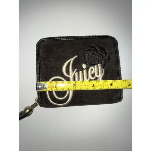 Juicy Couture Vintage Black  Wallet‎ Card Holder Case Velvet Y2K Zip Around I - Image 8