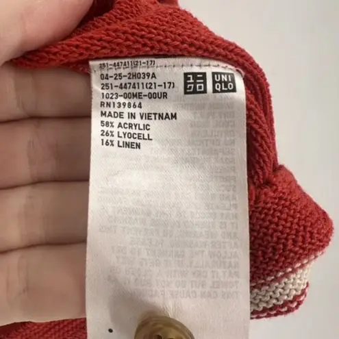 Uniqlo Ines de la Fressange x  IDLF 3D Knit LS‎ Red Linen Blend Sweater Medium