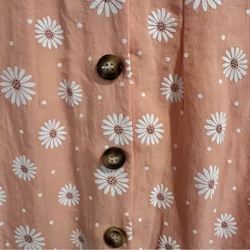 Sundae Muse Women's Pink Floral Button Down Mini Dress Size US 2