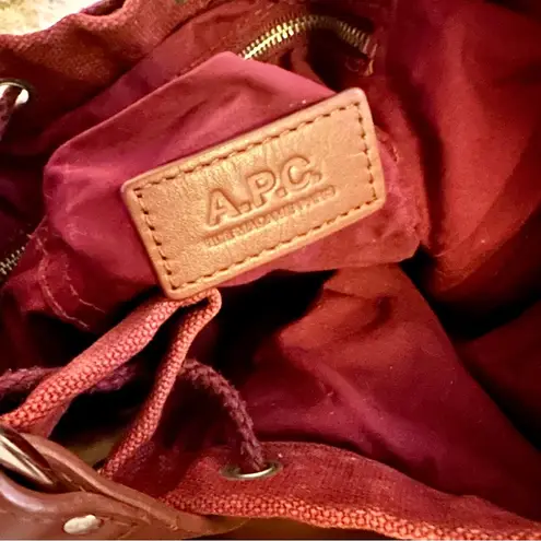 A.P.C. Canvas Bucket Bag Red