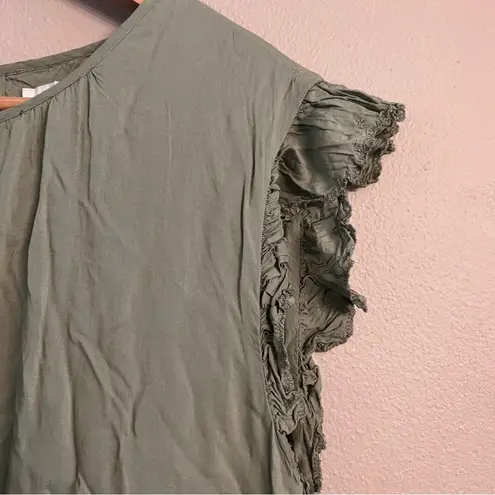 ARITZIA WILFRED Tiered Babydoll Dress Green Size L