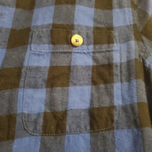 SO Blue and black Buffalo plaid button up shirt