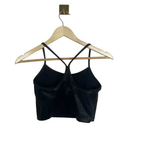 Aerie  Offline The Hugger Crackle Racerback Sports Bra in Black Size S