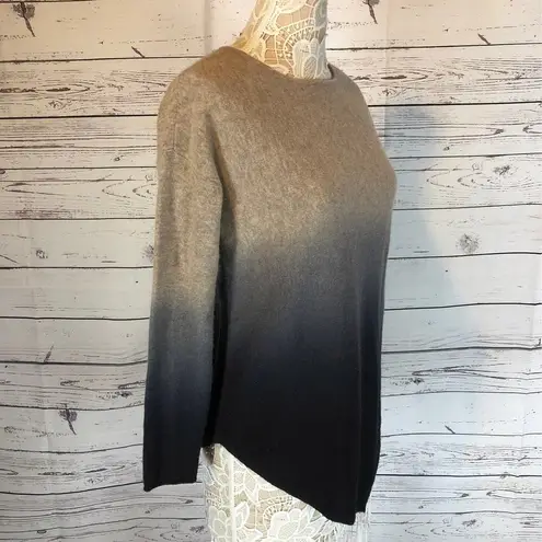C By Bloomingdale's Dip Dyed Cashmere Asymmetrical Sweater black tan size XS Brown