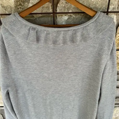 st. john's bay St John’s Bay woman’s  ruffled cardigan sweater heather gray size 2X plus size