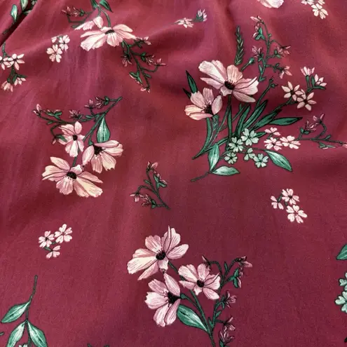 Torrid  Berry Pink Floral Challis High Neck Hi Lo Sleeveless Pockets Dress‎ 1X