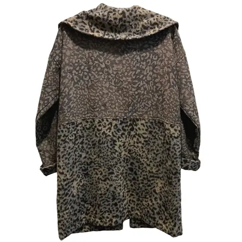 Mystree Leopard Print Shawl Collar Cardigan Jacket Women Size Large - Image 3