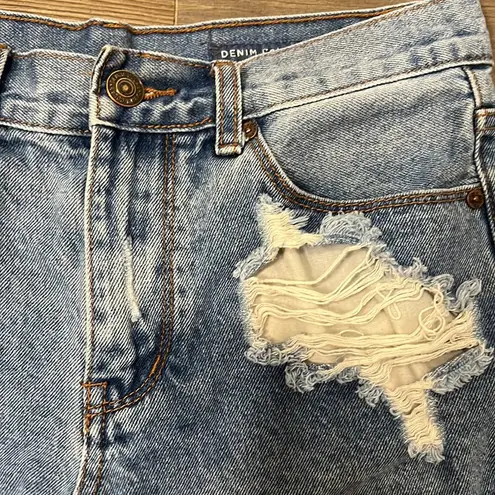 Denim Colab Saltwater Song Distressed Mid Rise Jean Shorts Size 26