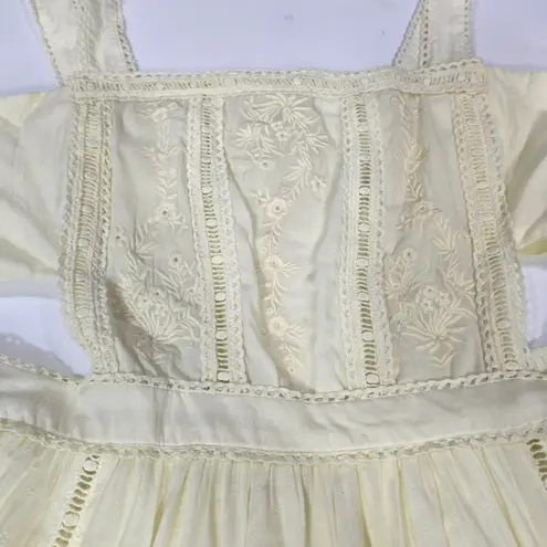 Tularosa  Eleanora Embroidered Dress in Mellow Yellow Large