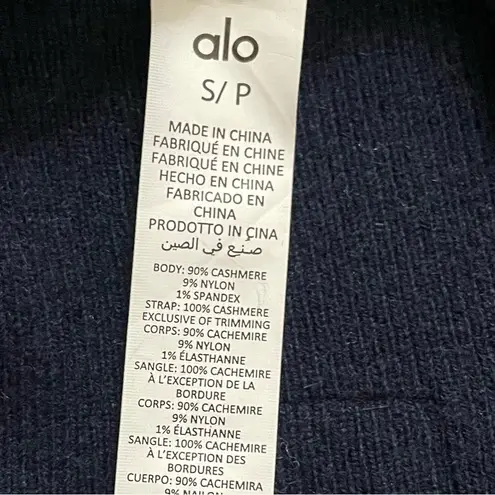 Alo Yoga NWT  Cashmere Jet Set Bra Navy Blue Size S Super Soft Deep V Neckline